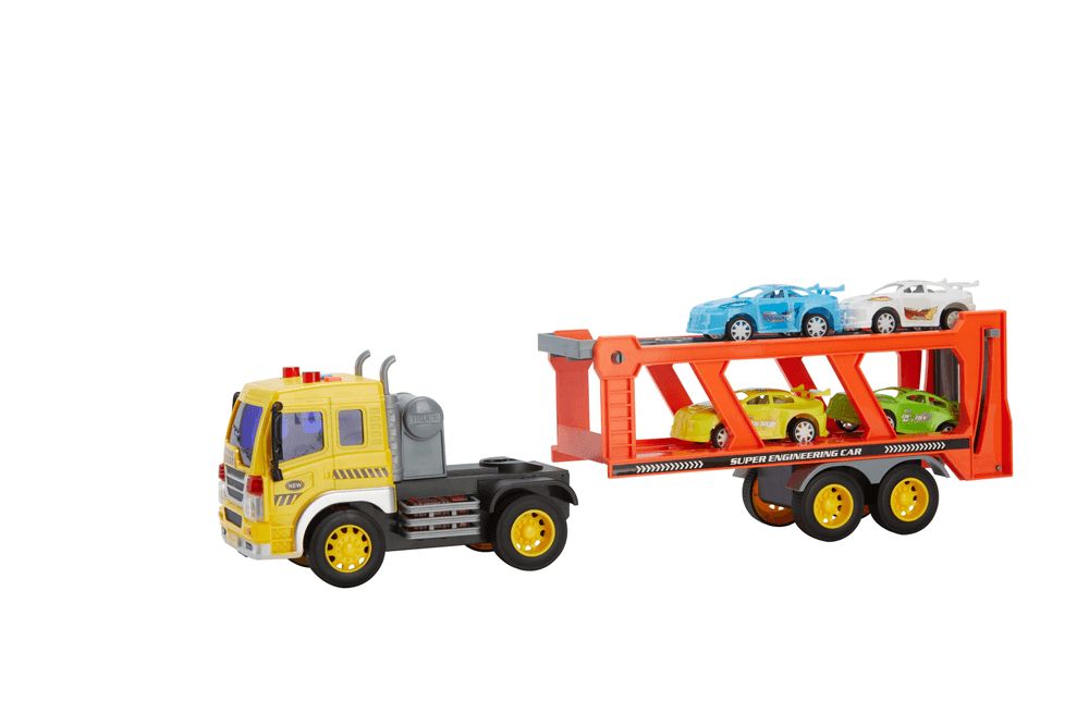 Galaxy Toys - Auto-Transport Trailer Truck Vehicle Playset - 5 Pcs