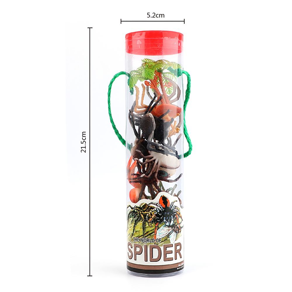 Galaxy Toys - Creepy Crawly Spider Figure And Palm Tree Set - 13 Pcs