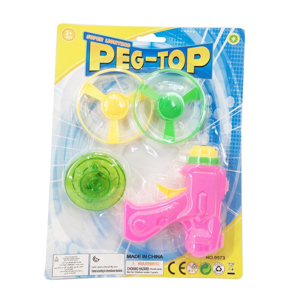 Galaxy Toys - Super Lighting Peg-Top Spinning Toy Set - 4 Pcs