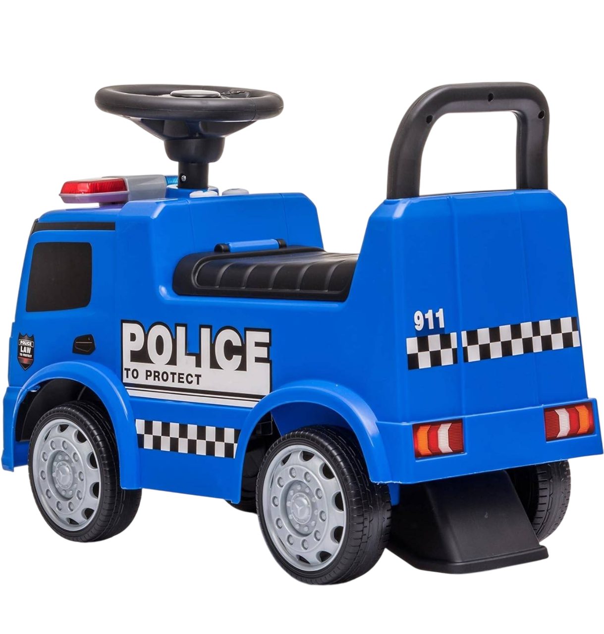 Mercedes Benz - Antos Police Foot To Floor Ride On - Blue