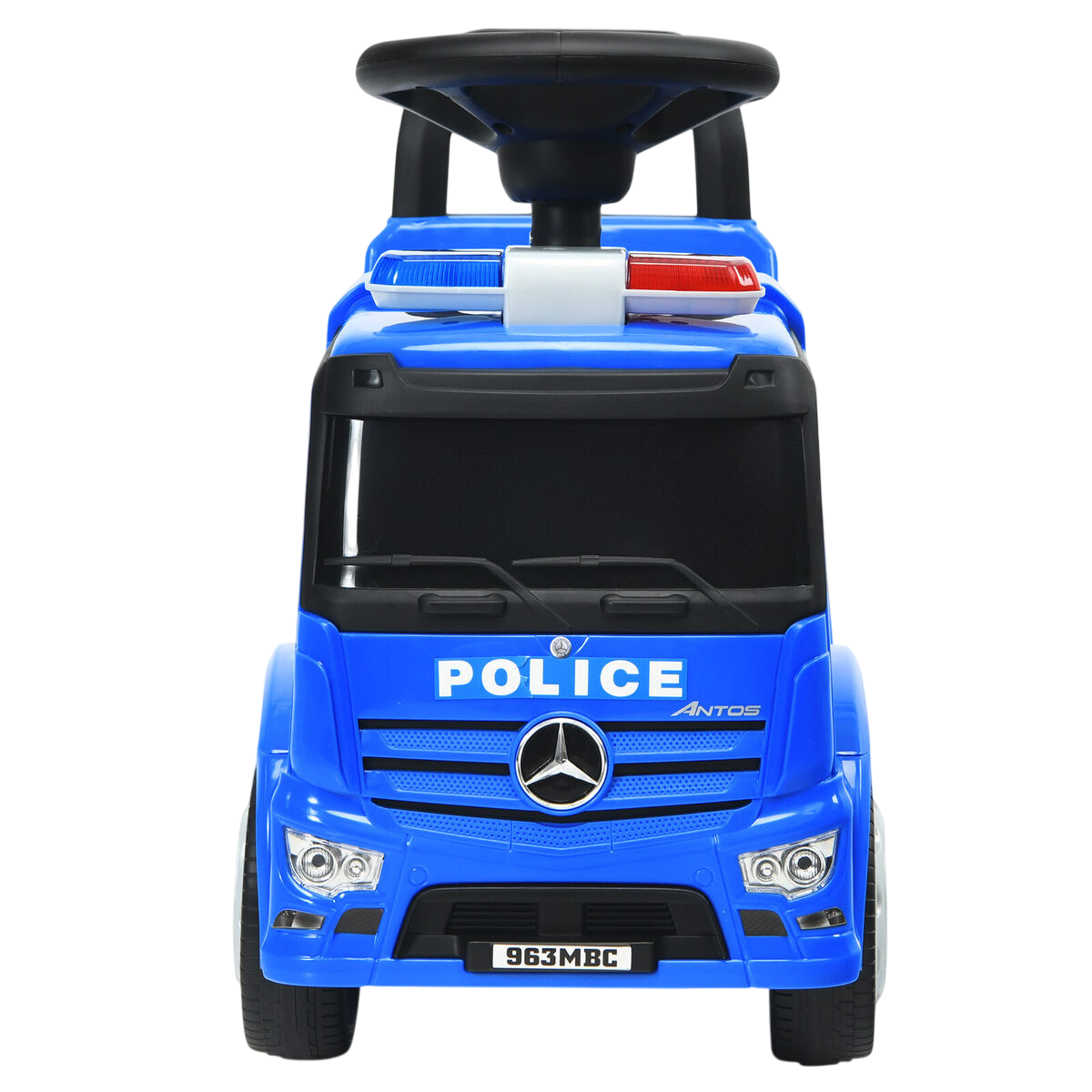 Mercedes Benz - Antos Police Foot To Floor Ride On - Blue