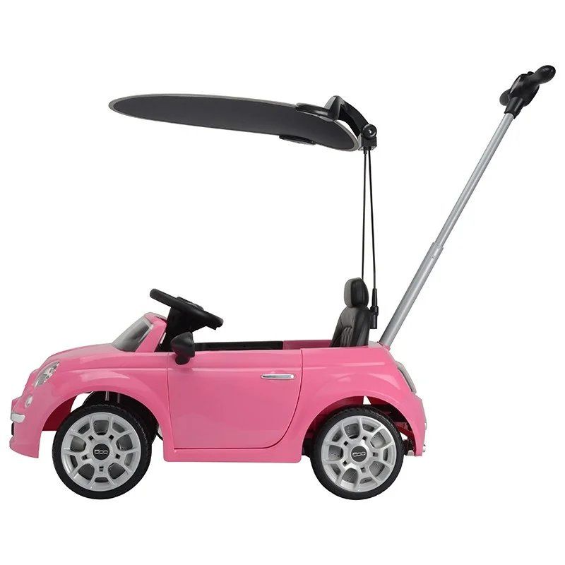 Fiat - 500 3-in-1 Push Car Handle W/ Canopy - Pink