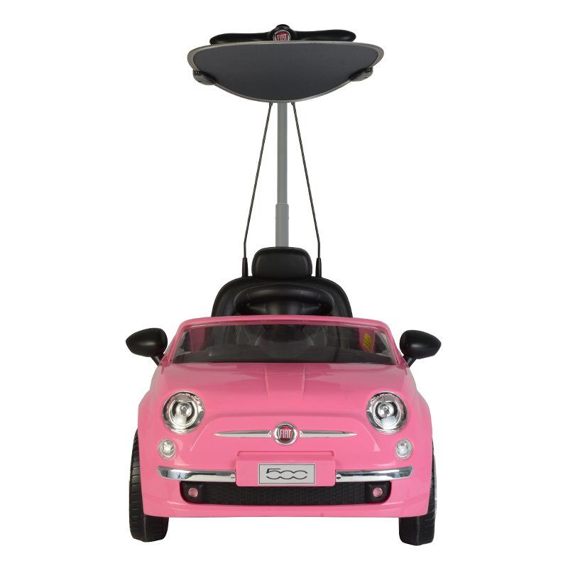 Fiat - 500 3-in-1 Push Car Handle W/ Canopy - Pink