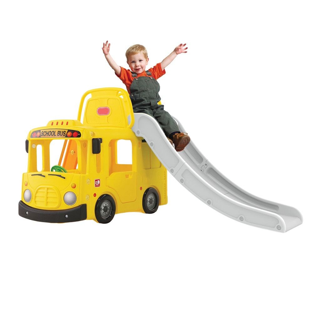 Amsham - 3-In-1 Children's YaYa School Bus Slide Set - Yellow