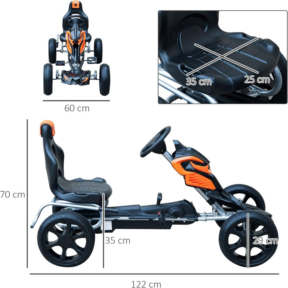 Amsham - Thunder Ride-On Pedal Go Kart - Orange