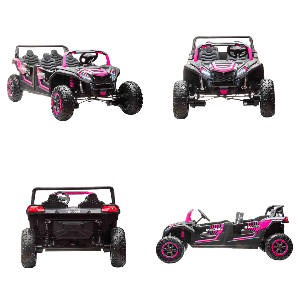 Amsham - 4x4 Kids Electric Ride-On Jeep - Pink - 24V