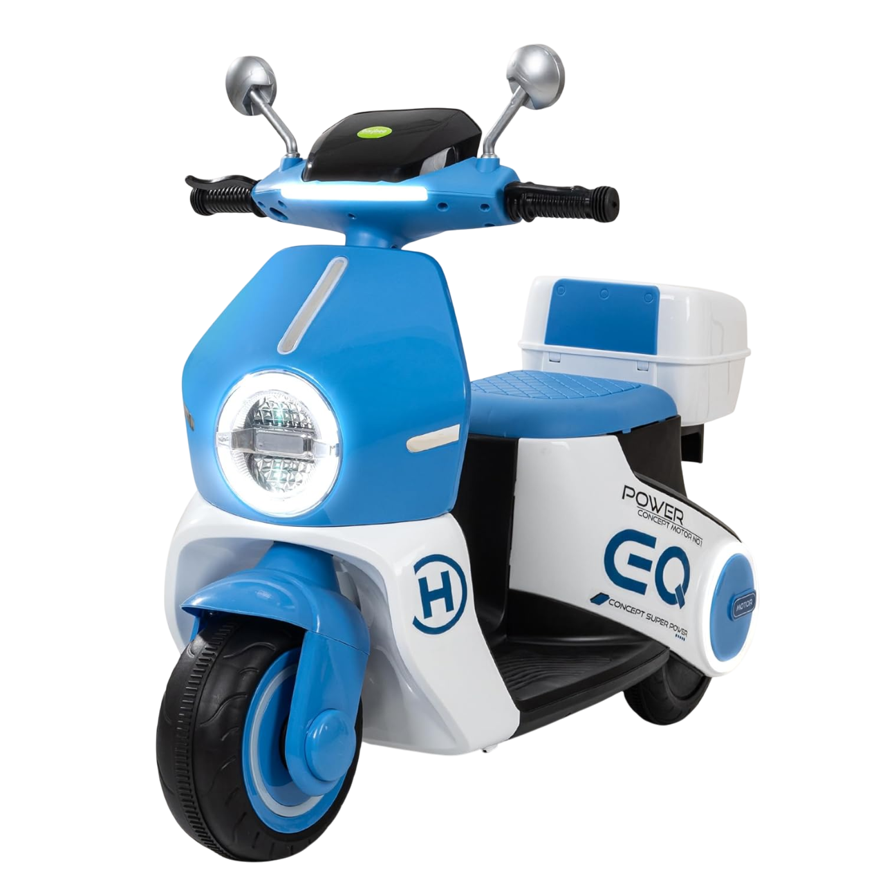 Amsham - Ride On Toys Kids Bike Scooty With Light And Music - 6V - Blue