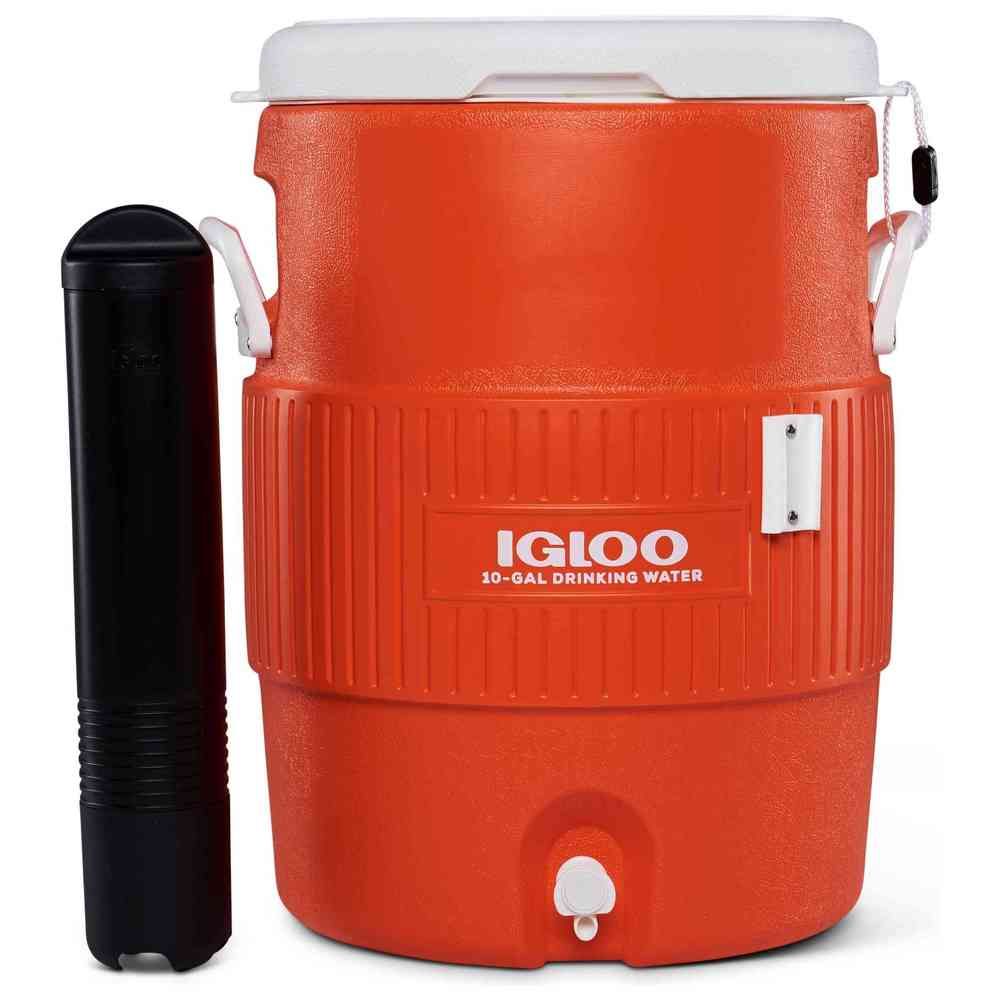 Igloo - Seat Top Water Cooler Jug w/ Cup Dispenser - Orange - 37.85 L