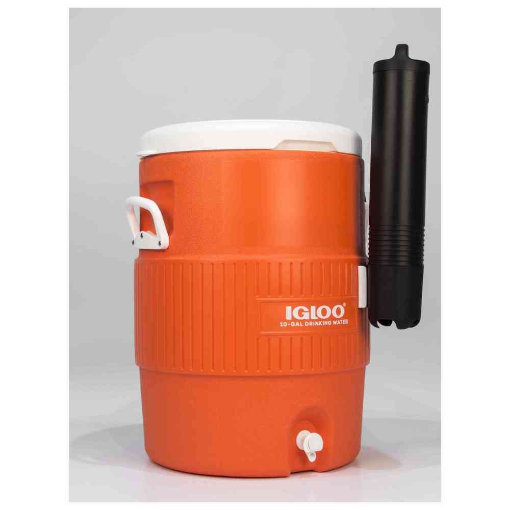 Igloo - Seat Top Water Cooler Jug w/ Cup Dispenser - Orange - 37.85 L