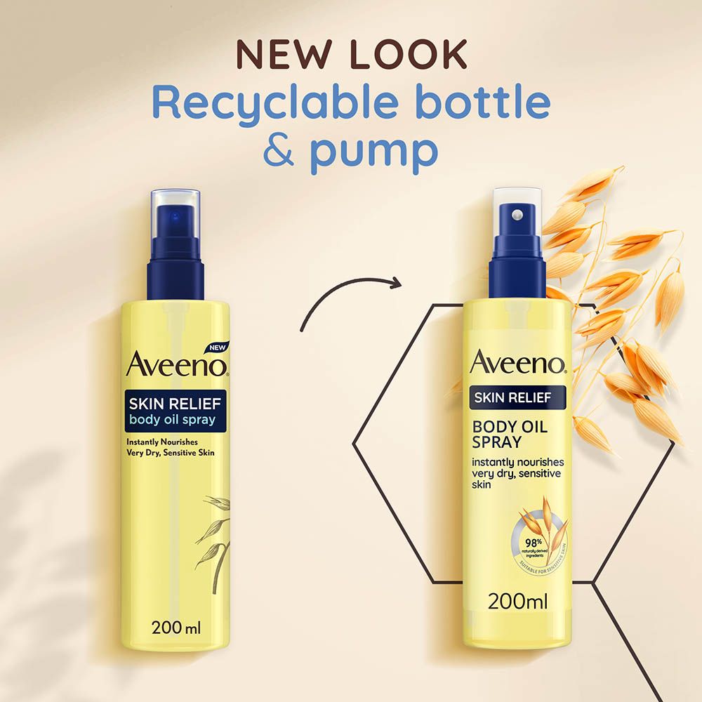 Aveeno - Skin Relief Body Oil Spray w/ Oat & Jojoba Oil - 200 ml