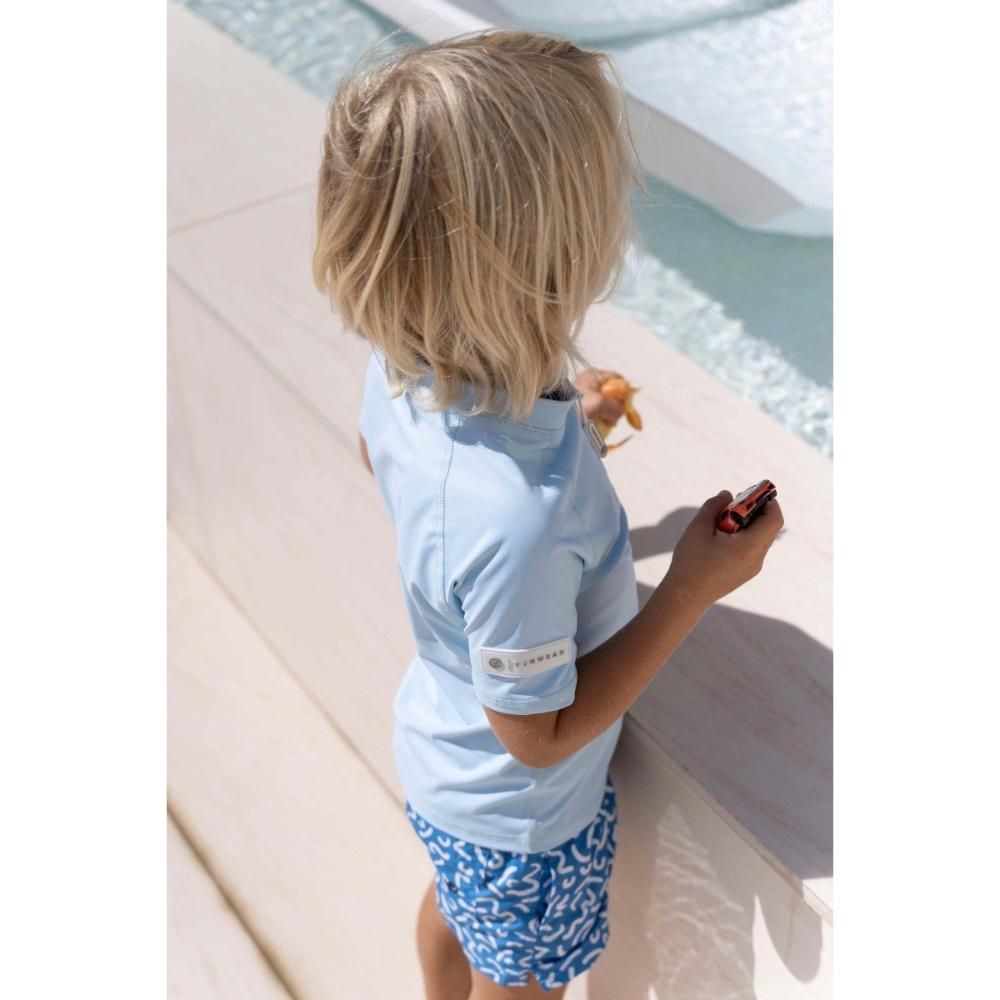 Badawii Beachwear - Kids Short Sleeve UV T-Shirt - Fresh Blue