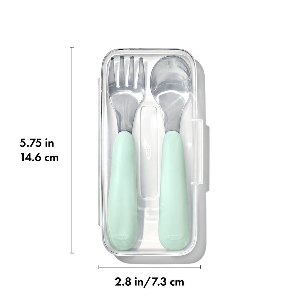 Oxo-Tot - On The Go Fork And Spoon Set - Opal