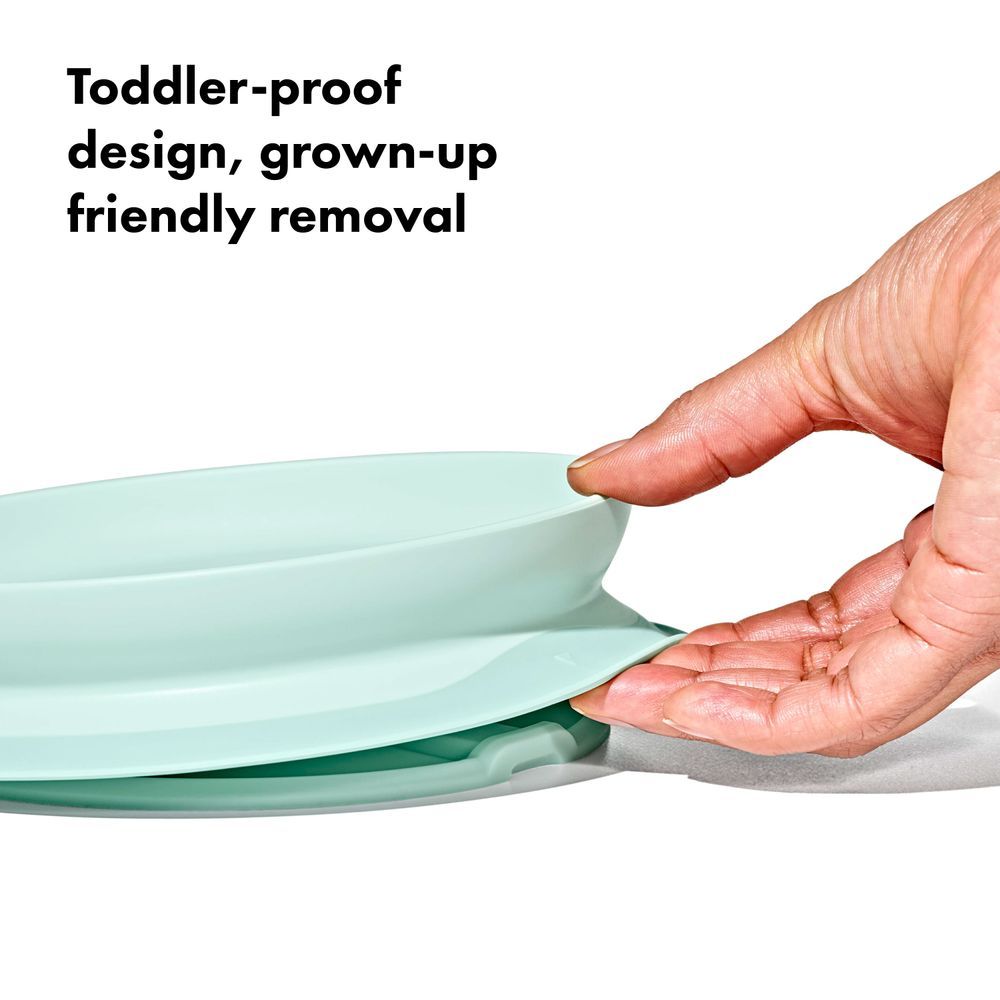 Oxo-Tot - Stick And Stay Suction Plate - Opal