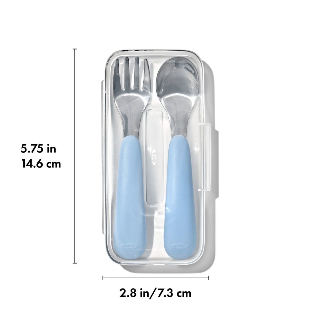 Oxo-Tot - On The Go Fork And Spoon Set - Dusk