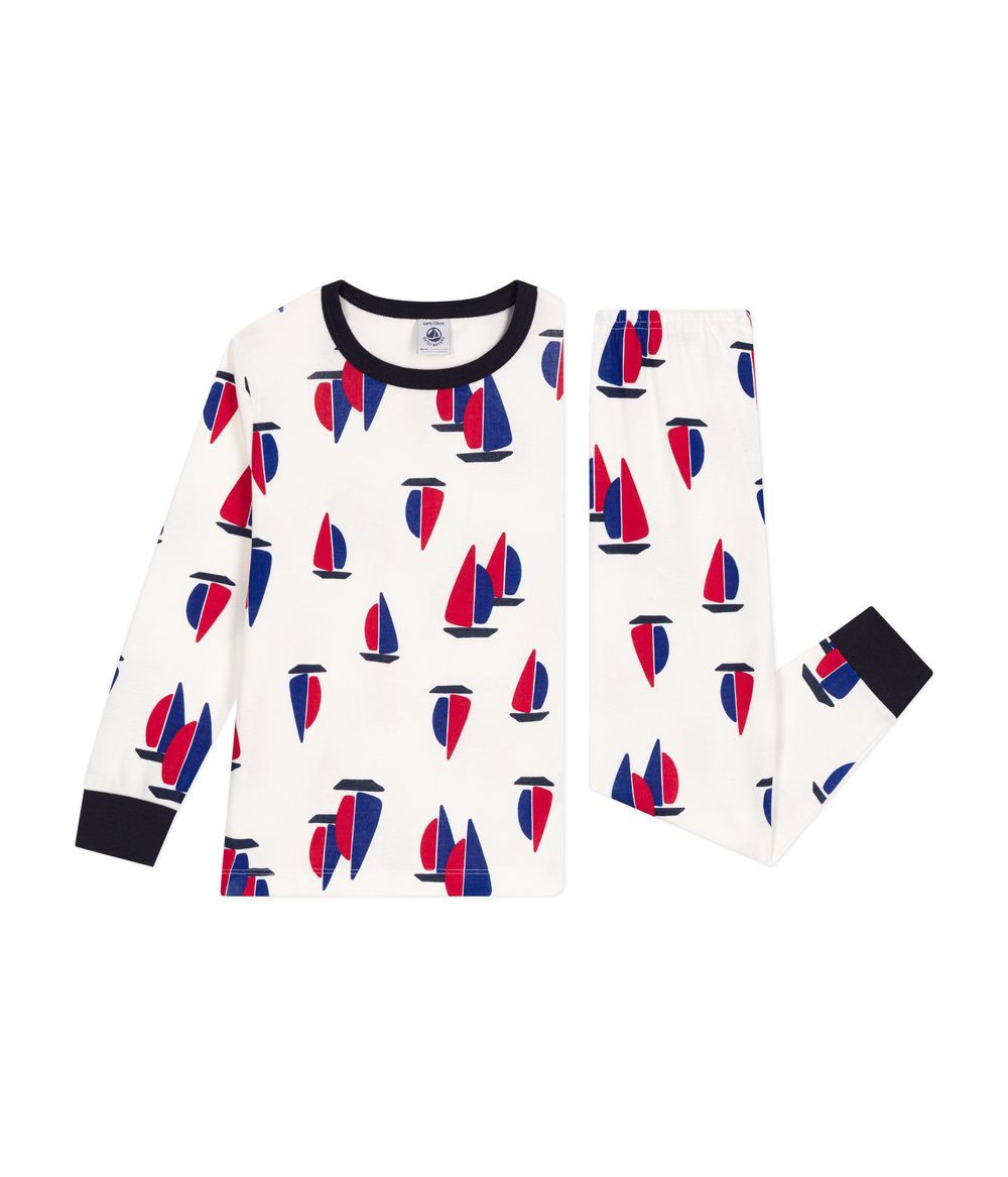 Petit Bateau - Children's Boat Print Cotton Pyjamas