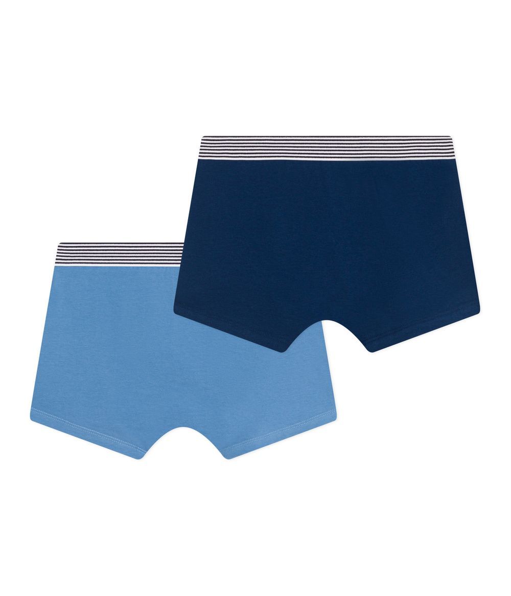 Petit Bateau - 2pc-Set - Boy's Plain Boxers - Blue/Navy