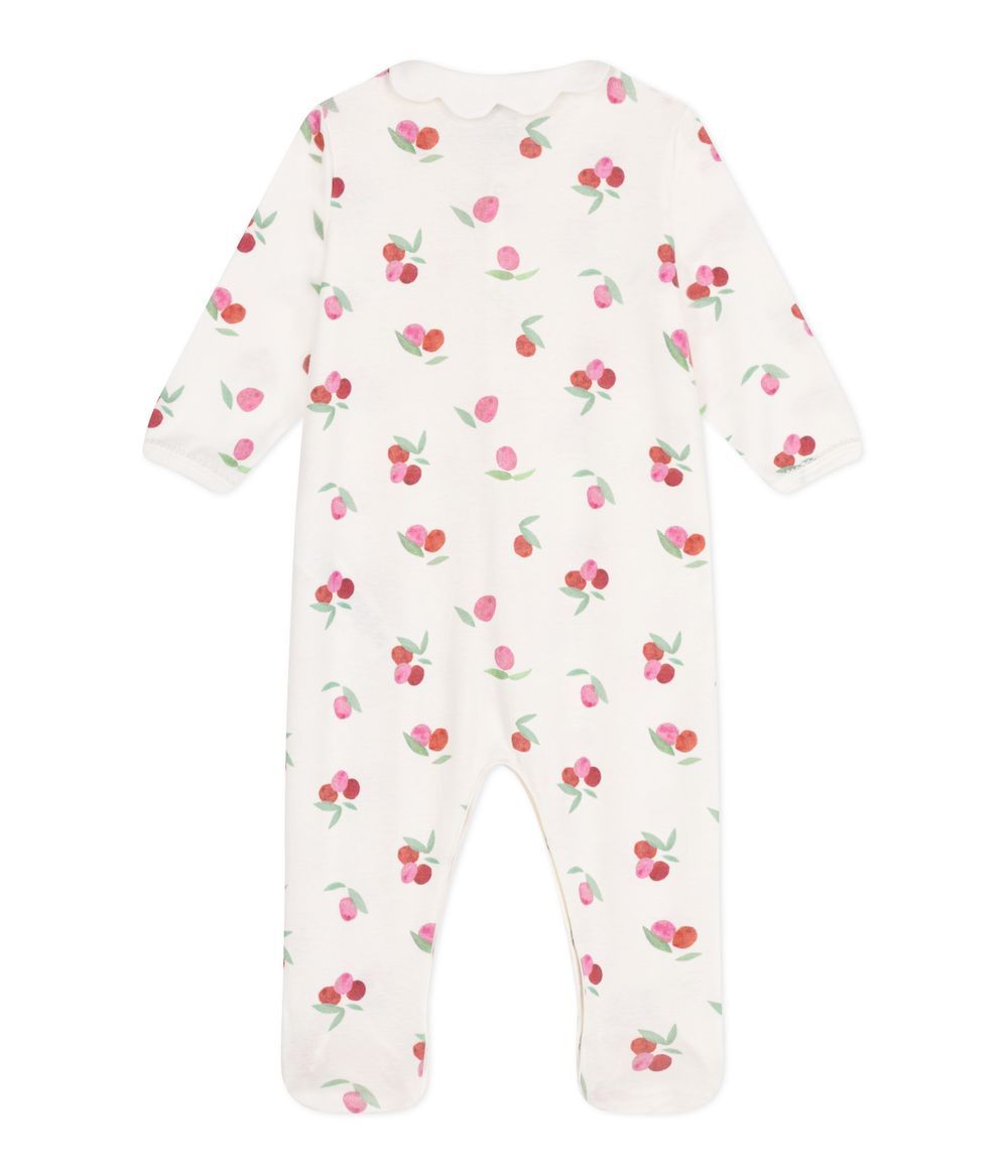 Petit Bateau - A Fruit Petal Collar Babies Cotton Pyjamas