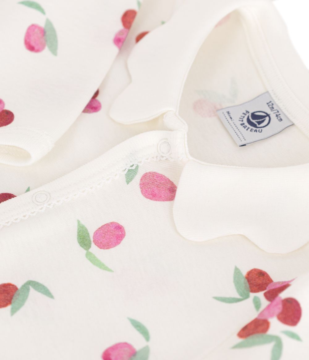 Petit Bateau - A Fruit Petal Collar Babies Cotton Pyjamas