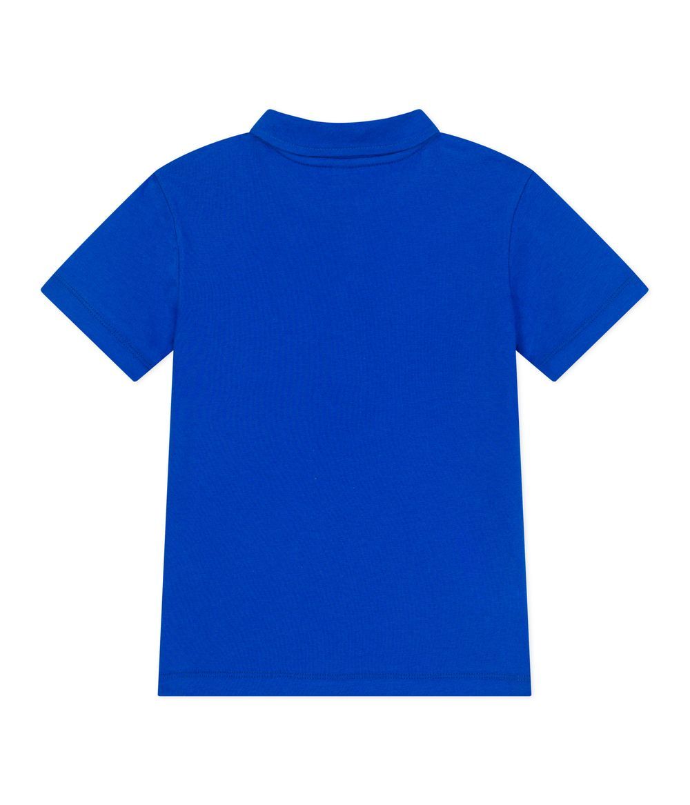 Petit Bateau - Kids Plain Short-Sleeved Polo T-Shirt - Perse Blue