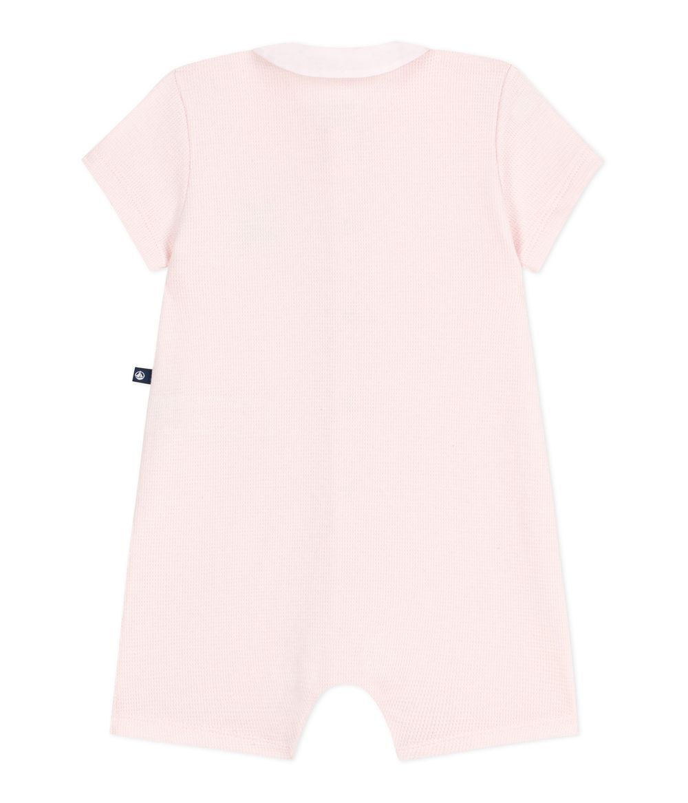 Petit Bateau - Girl's Cotton Short Playsuit - Fleur Pink