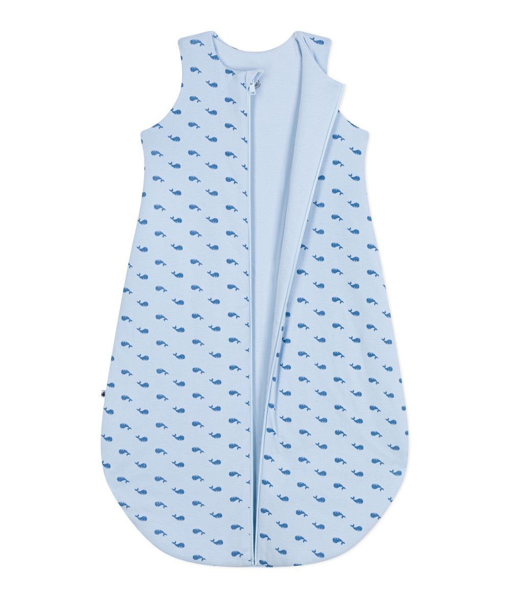 Petit Bateau - Boy's Whale Printed Sleeping Bag 2 Tog - Toudou Blue/Alaska