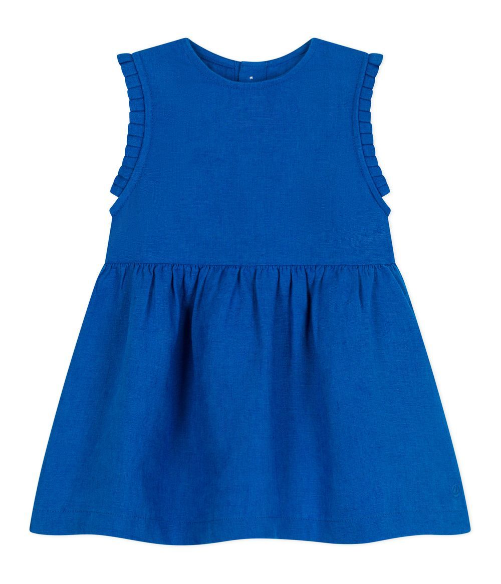 Petit Bateau - Babies Sleeveless Linen Dress - Blue