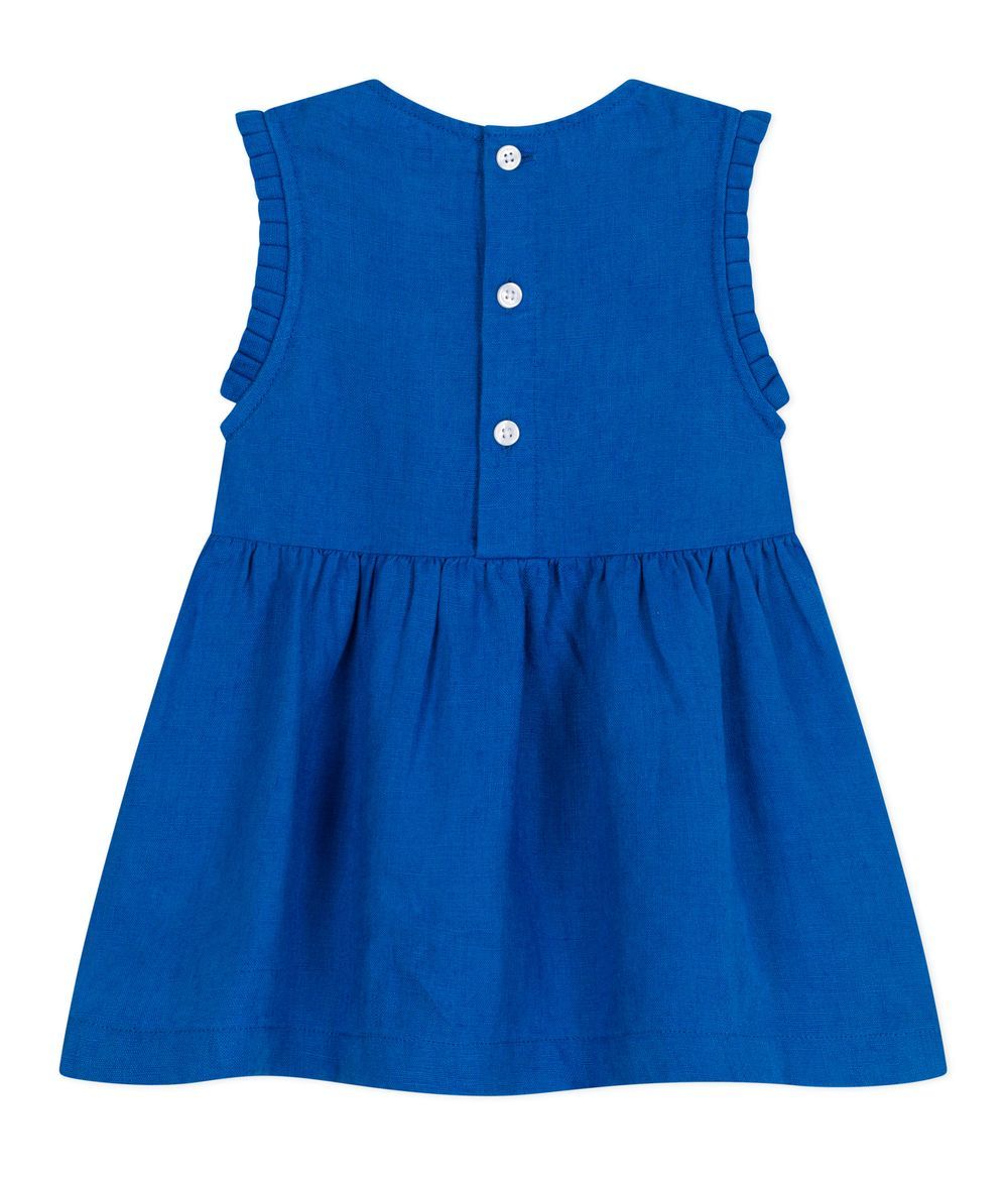 Petit Bateau - Babies Sleeveless Linen Dress - Blue