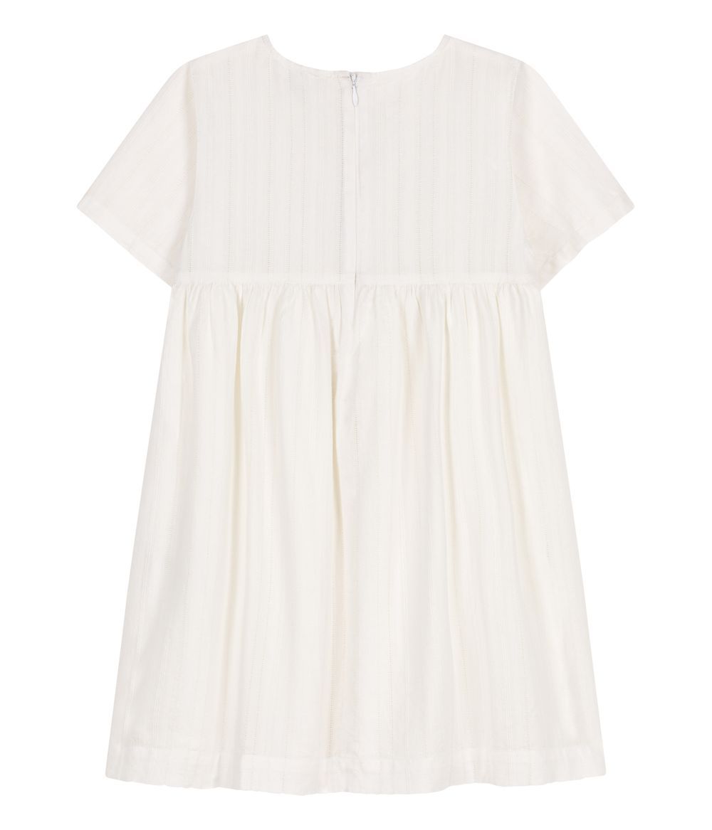 Petit Bateau - Girl's Short Sleeves Dress - Ecume White