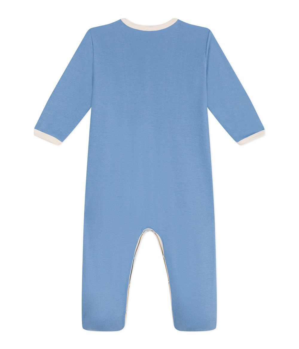 Petit Bateau - Baby Plain Cotton Pajamas - Alaska Blue