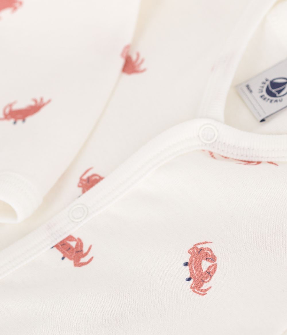 Petit Bateau - Baby Crabs Printed Cotton Pajamas - Marshmallow White/Multicolor