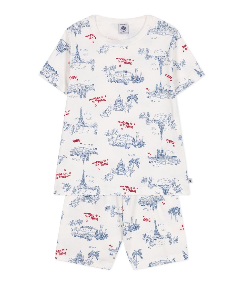 Petit Bateau - Children's Short Cotton Pyjamas - Paris Print