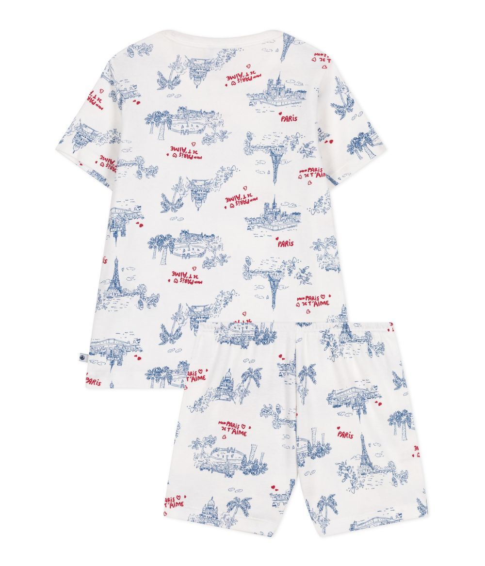 Petit Bateau - Children's Short Cotton Pyjamas - Paris Print