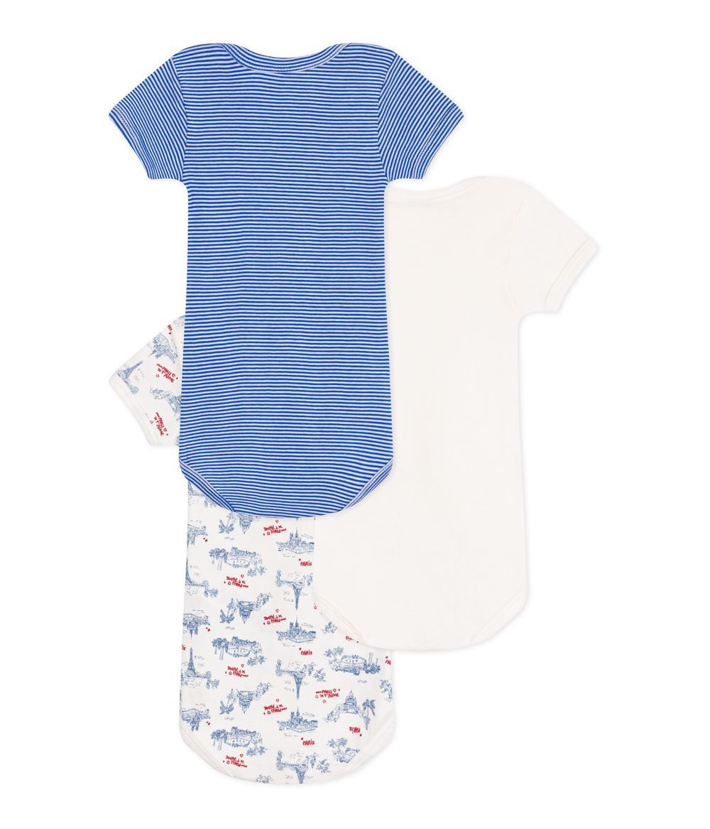 Petit Bateau - 3pc-Set - Short Sleeves Cotton Bodysuits