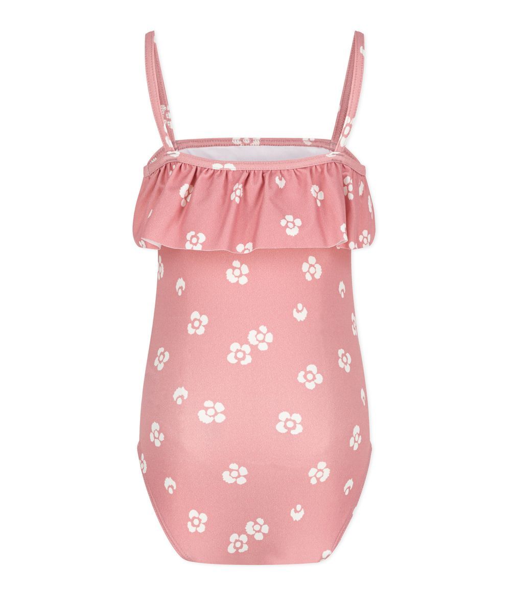 Petit Bateau - Girl's Floral Swimsuit - Charme Pink/Marshmallow White