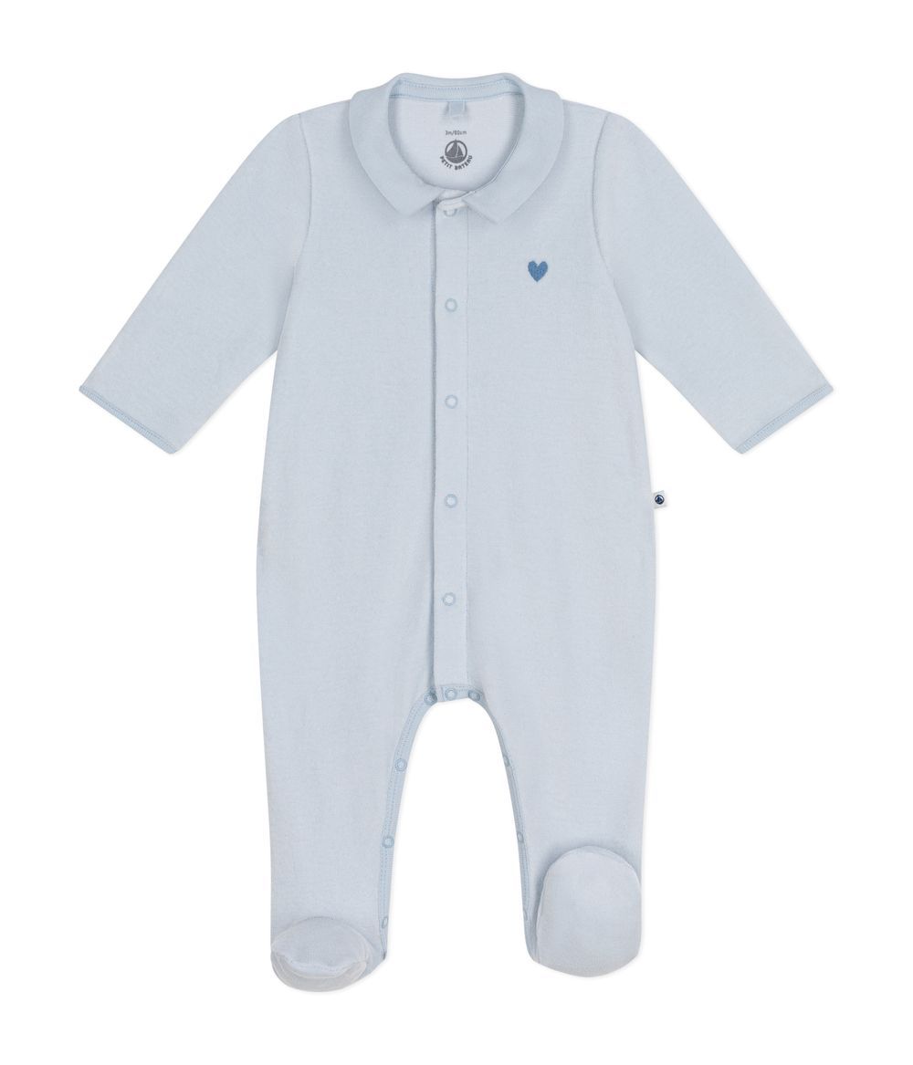 Petit Bateau - Cotton Baby Sleepsuit - Gomme Blue