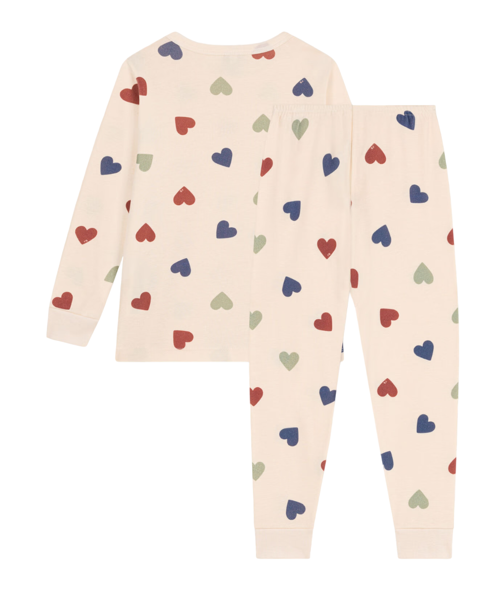 Petit Bateau - Children's Heart Printed Cotton Pyjamas