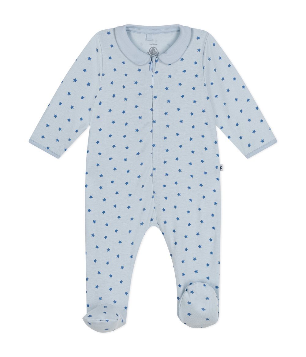 Petit Bateau - Babies' Printed Cotton Pyjamas - Gomme/Beach Blue