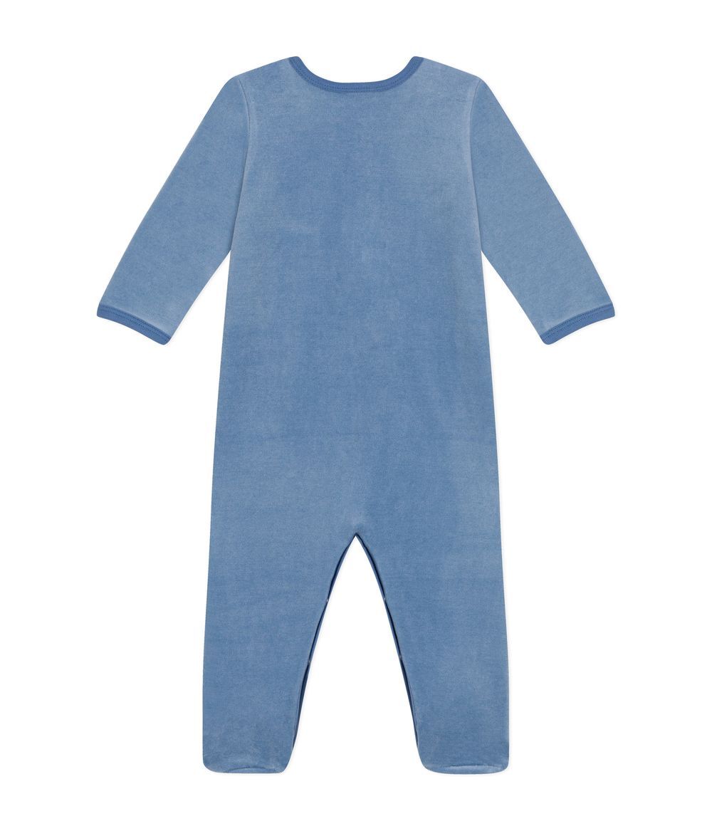 Petit Bateau - Babies' Velour Pyjamas - Beach Blue