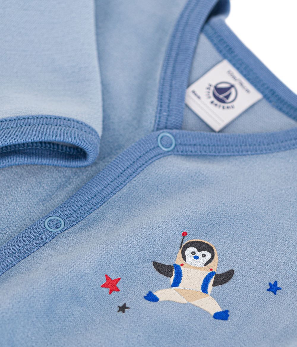 Petit Bateau - Babies' Velour Pyjamas - Beach Blue