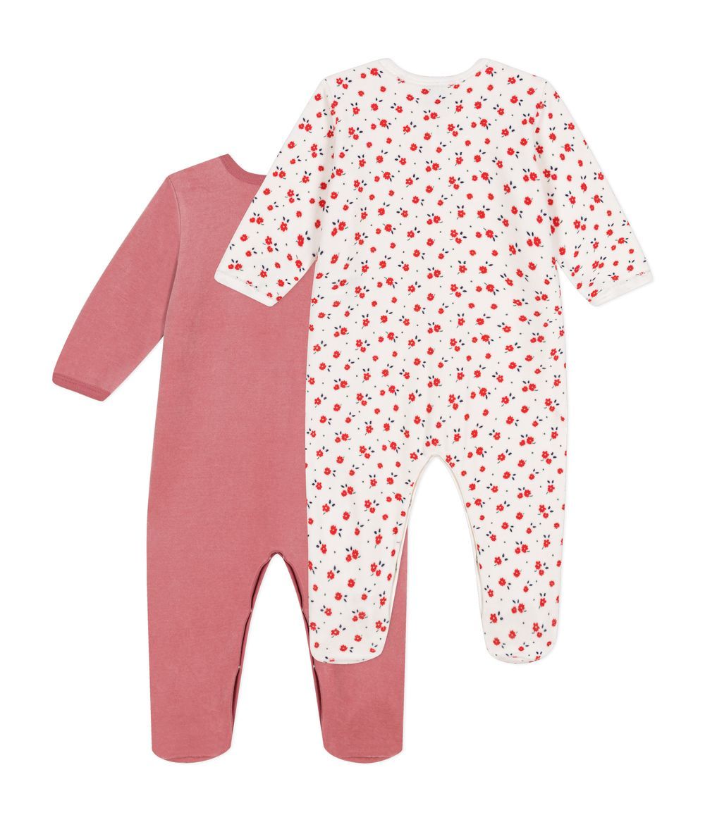 Petit Bateau - 2pc-Set - Babies' Velour Pyjamas