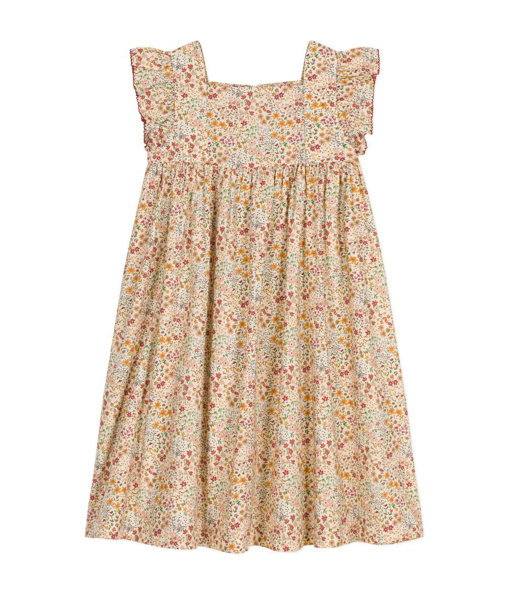 PETIT BATEAU - Girls' Printed Sleeveless Poplin Dress