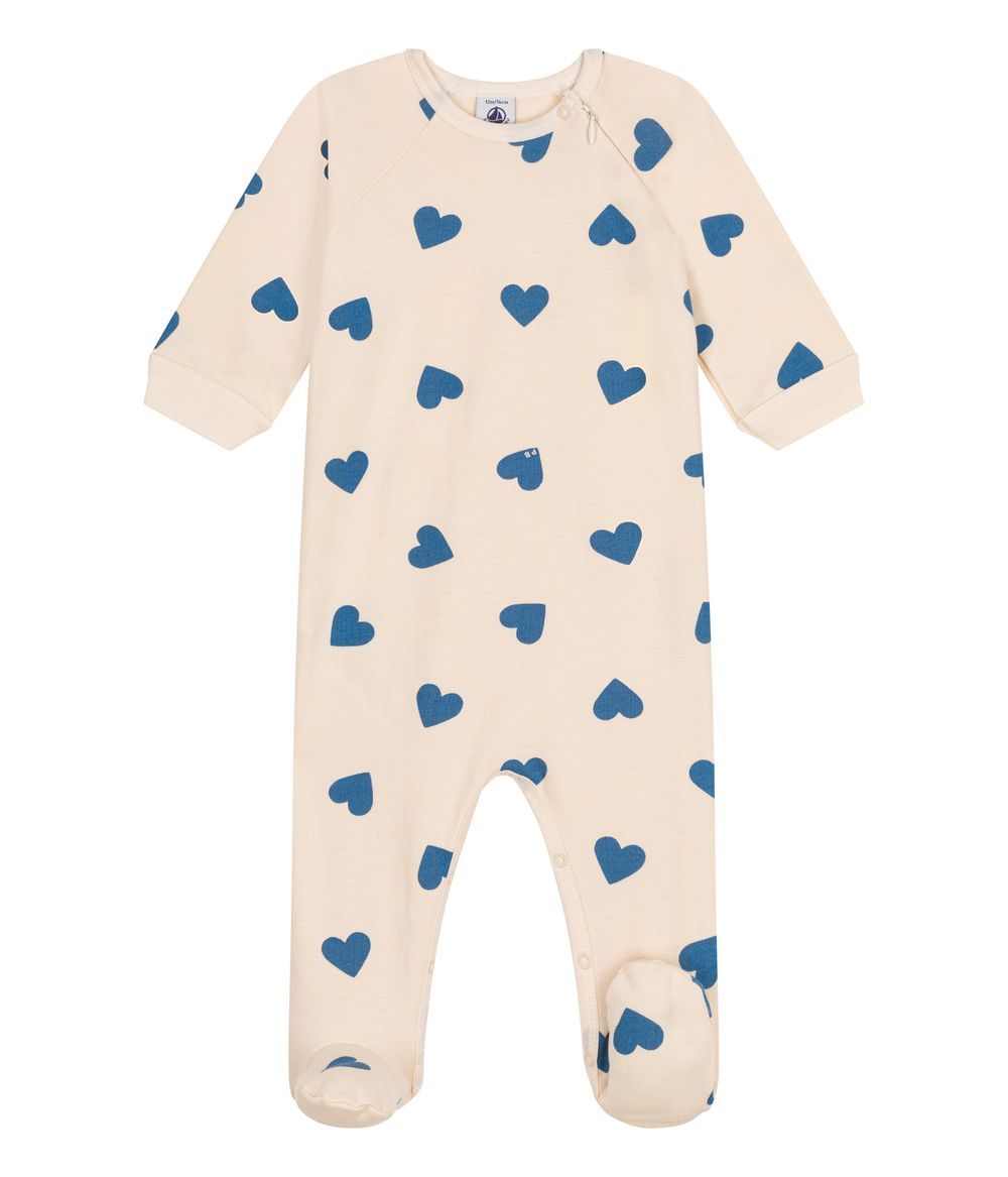 Petit Bateau - Babies' Brushed Fleece Heart Print Pyjamas