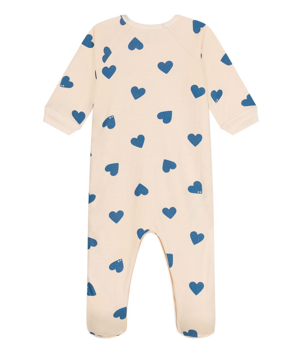 Petit Bateau - Babies' Brushed Fleece Heart Print Pyjamas