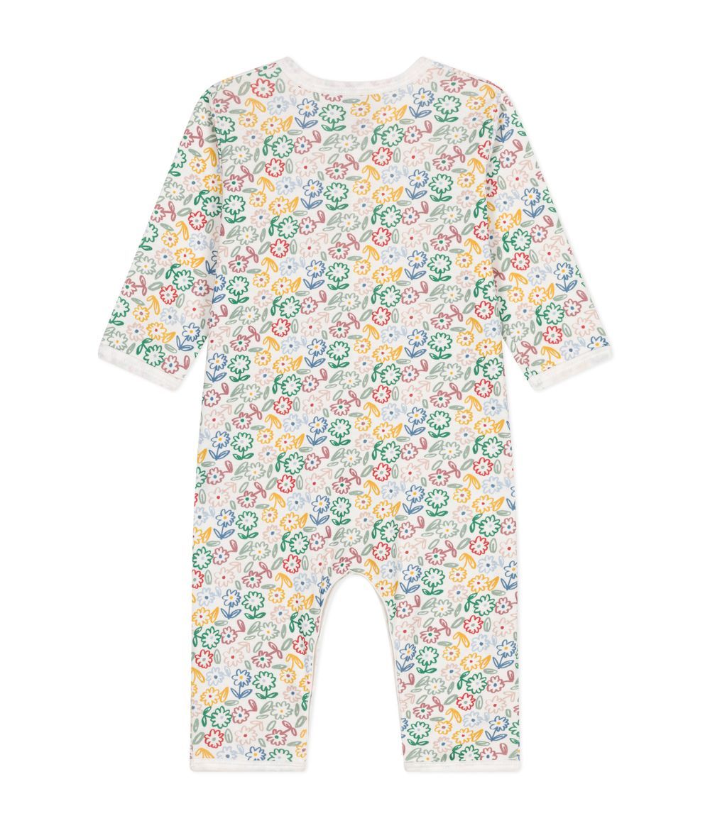 Petit Bateau - Babies' Printed Cotton Footless Sleepsuit - Marshmallow White