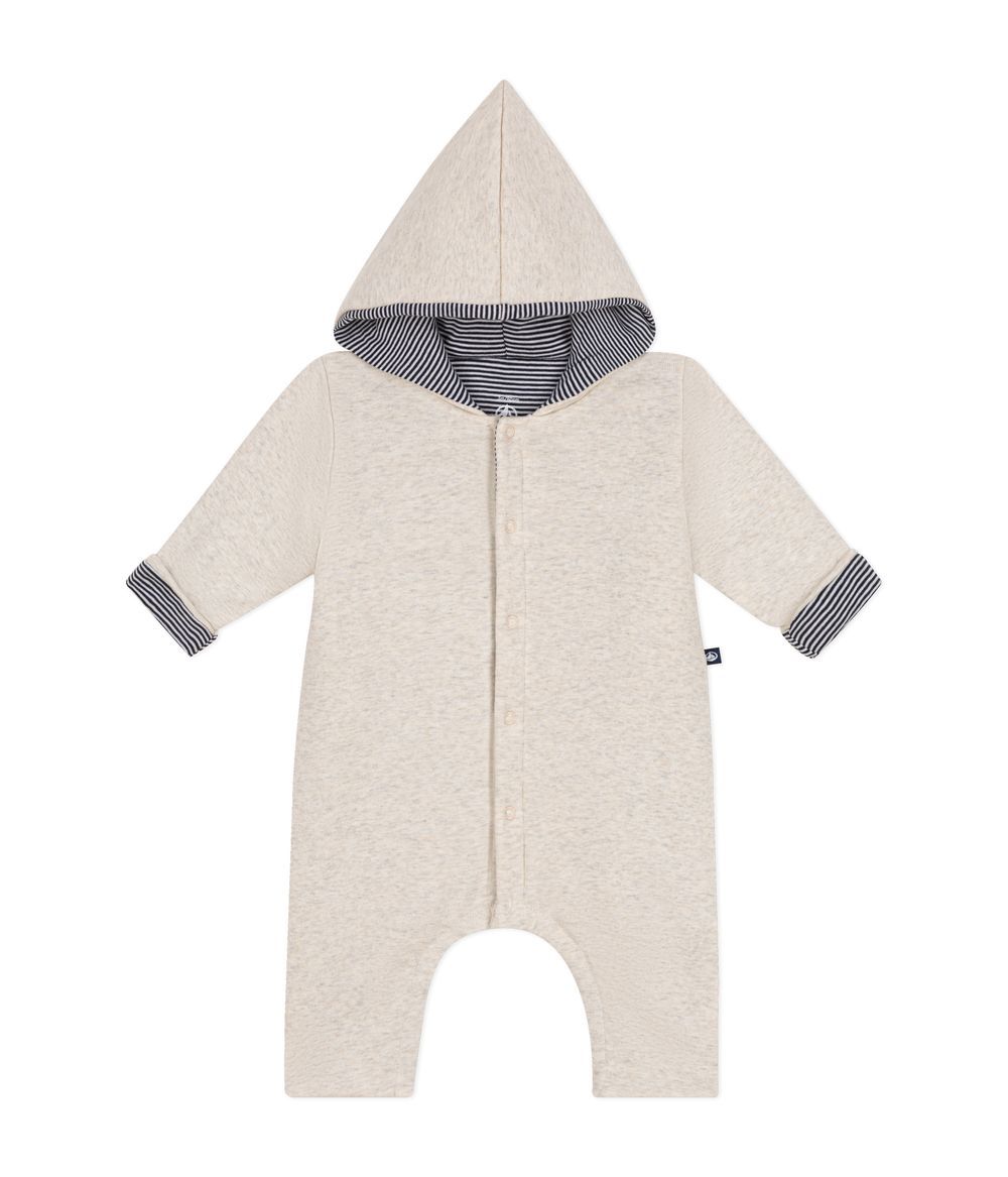 Petit Bateau - Babies' Padded Hooded Cotton Jumpsuit - Montelimar