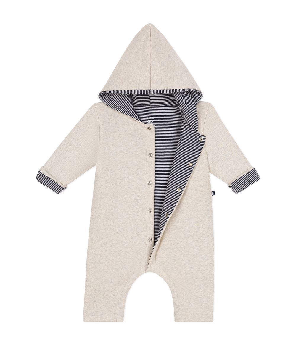 Petit Bateau - Babies' Padded Hooded Cotton Jumpsuit - Montelimar