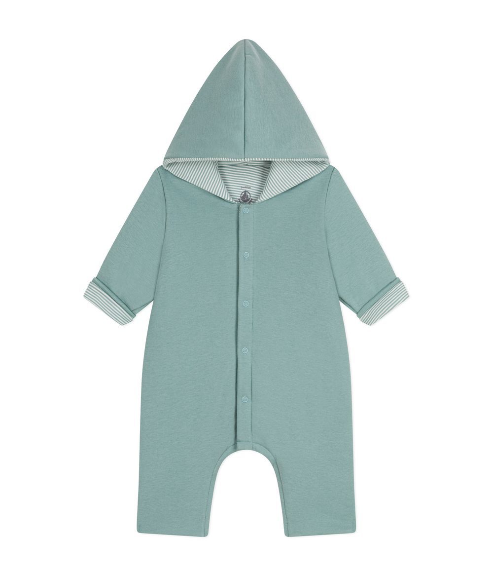 Petit Bateau - Babies' Padded Hooded Cotton Jumpsuit - Paul Green