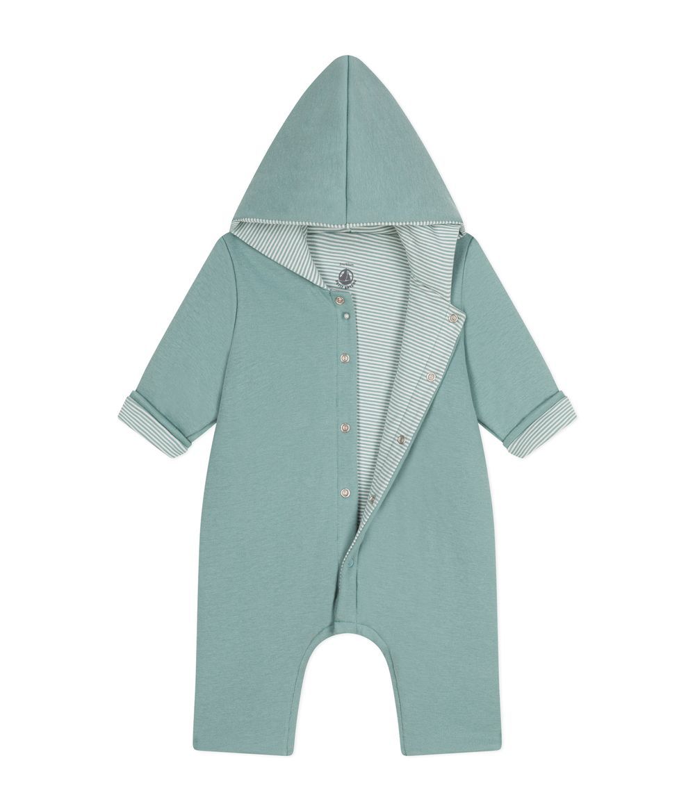 Petit Bateau - Babies' Padded Hooded Cotton Jumpsuit - Paul Green