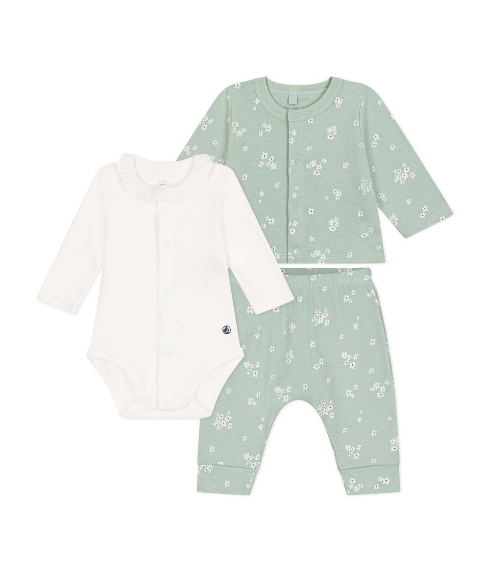 Petit Bateau - Babies' Three-Piece Tube Knit Set - Herbier