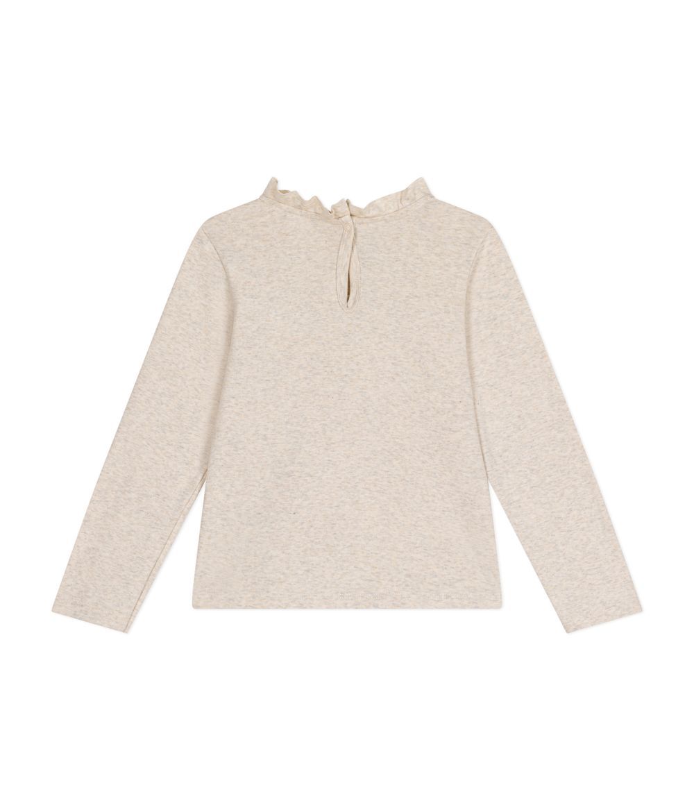 Petit Bateau - Girls' Long Sleeves Ribbed T-Shirt - Beige